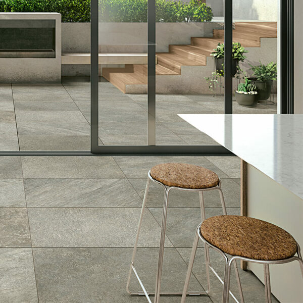 2cm thick grey outdoor pavers floor tile from italy stone terrace seamless transition Tilemaster