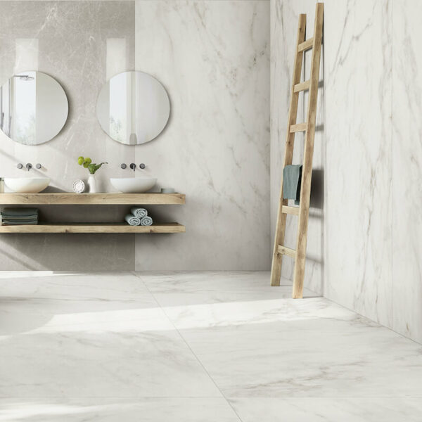 white marble stone wall tile floor bathroom vanity toronto ontario