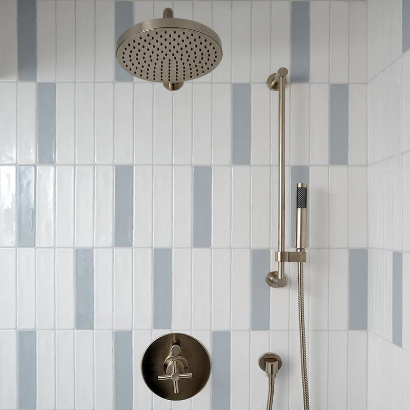 white blue bathroom shower accent wall tile decor toronto ontario
