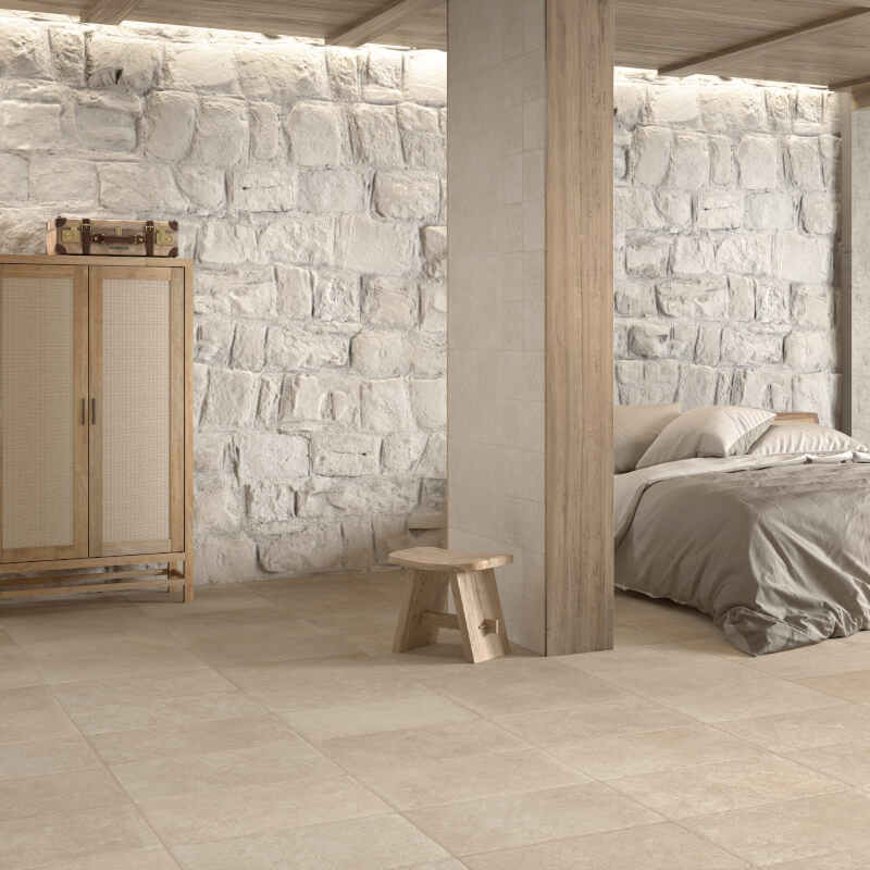 beige stone wall tile floor backsplash bathroom shower Holten Impex Toronto Canada